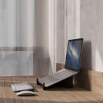 Laptop Bilgisayar Altlığı-Sehpası Metal Tasarım Demonte 2 Parça - 25,5x30x10 - Siyah
