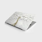Laptop Bilgisayar Notebook Pc Kaplama Etiketi 3D Beyaz Ağaç