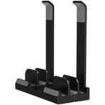 Laptop Stand Dikey Eğimli 3 Slotlu Ayarlanabilir Masaüstü Organizer Telefon Tablet Uyumlu Kaymaz Silikon Pedli Ergonomik Masa Düzenleyici Pvc Tpu Alaşım Siyah