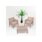Lara 1+1+S Bahçe Takımı Balkon - Bahçe - Teras Mobilyası / Capp Kahverengi