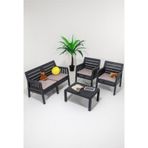 Lara 2 1 1 S Bahçe Takımı Balkon - Bahçe - Teras Mobilyası / Antrasit Gri