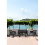 Lara 2+1+1 S Bahçe Balkon Teras Oturma Grubu Mindersiz - Antrasit