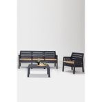 Lara / 3 1 S Bahçe Takımı Balkon - Bahçe - Teras Mobilyası / Antrasit Kahverengi