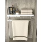 Lara Design Krom Havluluk Duvara Monte Raf Aksesuarlık Şal Askılığı Ev Banyo Mutfak Düzenleyici Çok Amaçlı Raf - Gümüş