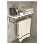 Lara Design Krom Havluluk Duvara Monte Raf Aksesuarlık Şal Askılığı Ev Banyo Mutfak Düzenleyici Çok Amaçlı Raf