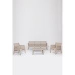 Lara Mindersiz / 3 1 1 S Bahçe Takımı Balkon - Bahçe - Teras Mobilyası / Cappucino Kahverengi