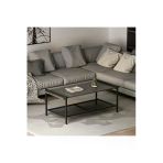 Lara Modern Orta Sehpa – Metal Raflı Tasarım, 120X60 Cm Antrasit