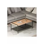 Lara Modern Orta Sehpa – Metal Raflı Tasarım, 120X60 Cm Atlantik Çam