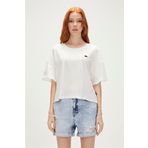 Lara Oversize T-Shirt Off-White Beyaz Basic Kadın Tişört