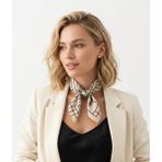 Lara Shawls Çiçek Desen Fular - Krem