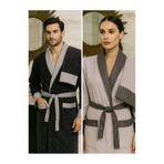 LaraLisa Collection%100 Pamuk Yüksek Su Emici Şal Yaka Cepli Kadın Erkek Banyo Seti (S-M Kadın/L-XL Erkek) Çok Renkli1 S/M