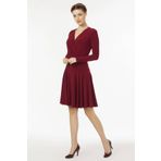 Laranor 19l6440 Bordo Kruvaze Yaka Elbise