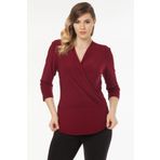 Laranor 19LB9142 Bordo Kruvaze Kesim Kadın Bluz