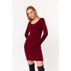 Laranor Bordo Balerin Yaka Triko Elbise - 36