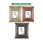 laraska Chia Tohumu-Çiya Tohumu 100g -Keten Tohumu 100g - Beyaz Kinoa 100g -SET- Chia Seeds- Brown Flaxseed- White Quinoa Set (100gx3)
