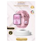 LaraThec Kadın Genç Kız Akıllı Saat Hk10 Mini Ios Android Uyumlu Türkçe/çağrı/bildirim Kordon Hediyeli