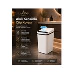 Larens Clean S1 Akıllı Sensörlü Otomatik Kapaklı Hijyenik Çöp Kovası 12L