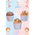 Larenya Kız Mı Erkek Mi Yazılı & Cinsiyet Partisi & Cupcake Kalıbı & Kek Kapsülü & 25'li Kek Kalıbı