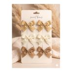 Laria 6'lı El Yapımı Kız Bebek Çocuk Saç Tokası Seti (Natural & Krem Tonlar)