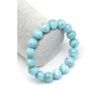 Larimar Doğal Taş Bileklik 11 Mm Küre Kesim