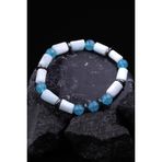 Larimar - Mavi Kuvars - Hematit Doğal Taş Tasarım Bileklik