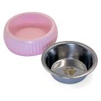 Larimar Mikopet Organik Seramik Mama Kabı Pembe - Çok Renkli