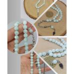 Larimar Taşı Üst Segment Faset Kesim 33lük Tesbih 8mm (42535)