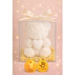 Larina Hediyelik Ayıcık Kokulu Mum Seti – Hediyelik Dekoratif Mum | Söz, Nişan, Düğün, Baby Shower - Beyaz - 10 Adet