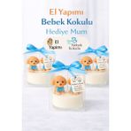 Larina Hediyelik Hediyelik Erkek İkiz Bebek Kokulu Mum Hediyelik –Kişiye Özel, Doğum & Mevlüt, Baby Shower – Etiketli + Şeffaf Kutu - 20 Adet