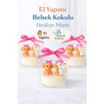 Larina Hediyelik Hediyelik Kız Ikiz Bebek Kokulu Mum Hediyelik –kişiye Özel, Doğum & Mevlüt, Baby Shower – Etiketli + Şeffaf Kutu - 20 Adet