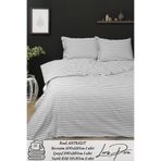 Larispera Çizgili Pamuk Saten Çift Kişilik Nevresim Takımı İplik Boyalı Duvet Cover Set