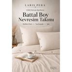 Larispera Laris Pera %100 Pamuk Ranforce Bej Battal Boy Çizgili Nevresim Takımı Düğmeli King Size