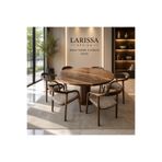 larissa design MASA TAKIMI 6 KİŞİLİK (CEVİZ AĞAÇ MASA GÜRGEN/KAYIN AĞAÇ SANDALYE)