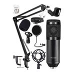 Larkin König BM800 Yeni Black Condenser Mikrofon Stand 7.1 Ses Kartı Kayıt Canlı Yayın RGB Oyuncu Seti