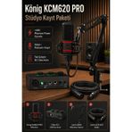 Larkin König KCM620 PRO Stüdyo Kayıt Paketi USB Ses Kartı Mikrofon Standı ve XLR Kablo