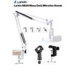 Larkin NB39 Demir Masa Üstü Mikrofon Standı Ayaklığı Sehpası (35x35cm) (BEYAZ)