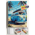 Larla Boyama Seti Numaralı Tuval Fırça Boya Dahil Kasnaklı Set 50X70 cm - Palmiye Vosvos
