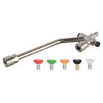 Laroal 1/4 inç köpük topu için çift bağlantılı yüksek basınçlı temizleme borusu, hızlı kilitli, Power Wash çift uçlu, 5 hızlı bağlantı püskürtme başlığı