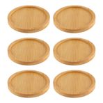 Laroal 6'lı paket mumluk, mum tabağı, ahşap tabak, bambu mumluk, ahşap altlık, çubuk mumlar için, düğün, ev, dekoratif tepsi