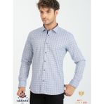 Laroucci Erkek Sim Fit Poplin Likrali Kareli Hediye Kutulu Gömlek - Beyaz - Lacivert