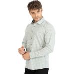 Laroucci Erkek Yeşil Sim Fit Poplin Likrali Kareli Hediye Kutulu Gömlek - 00430-Yeşil
