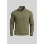 Lars Selanik Örme Kumaş Yarım Fermuar Erkek Sweatshirt - Haki