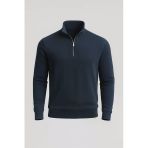 Lars Selanik Örme Yarım Fermuar Erkek Sweatshirt - Prusya Mavisi