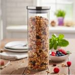 Larskas 1000ML Vakumlu Metal Kapaklı Borosilikat Cam Kavanoz, 8.5X20 cm Ölçülerinde