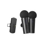 Larskas 2 Mikrofonlu Kablosuz Yaka Sistemi, Youtube Video Röportaj Vlog Için Yaka Mikrofonlu Net Ses, Android TELEFON/TABLET/IPHONE15 (Usb C) Dizüstü Bilgisayar-M8 Için Tip C Alıcılı Çift Mini Mikrofon