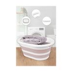 Larskas 25 Litre Katlanabilir Silikon Çamaşır Sepeti Akordiyon Katlanır Sele Yer Kaplamayan Taşınabilir Ergonomik Kulplu Dayanıklı ve Hafif Depolama Sepeti Banyo ve Ev Kullanımı Kirli Sepeti (Pembe, 25 Litre)