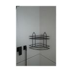 Larskas Alper Banyo Siyah 2 Katlı Köşe Banyo Rafı, Hem Yapışkanlı Hem Vidalı Montajlı Duş Rafı, Metal Şampuanlık ve Banyo Organizer, Duvar Tipi Köşe Raf Düzenleyici - 41 Delft Blue