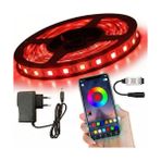 Larskas Amberled 3 Metre Rgb Şerit LED Seti - Bluetooth Uygulama Kontrollü - Müziğe Duyarlı 5050 3 Çipli Tak Çalıştır - Adaptör Dahil - Iç Mekan Silikonsuz Aydınlatma [enerji Sınıfı F]