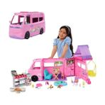 Larskas Barbie'nin Rüya Karavanı Oyun Seti, Tavan Çadırı, Salıncağı, Balık Tutulan Göleti, Renk Değişimi Özellikli Barbeküsü ve Hamur Dahil 60'tan Fazla Aksesuarıyla, HRJ78