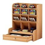 Larskas Ceviz Renkli, 9 Bölmeli Çekmeceli Masaüstü Kalemlik Organizer - 41 Delft Blue